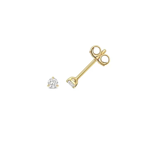 Diamond 3 Claw Earring Studs 0.015ct. 18ct Yellow Gold
